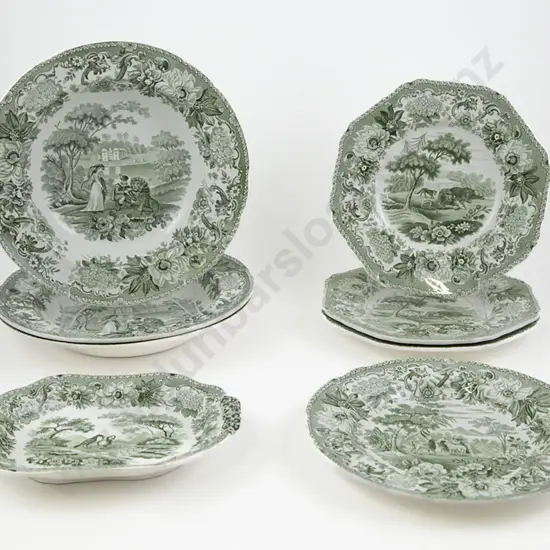 Mid C19th Late Spode Copeland & Garrett Eight Aesop's Fables Plates