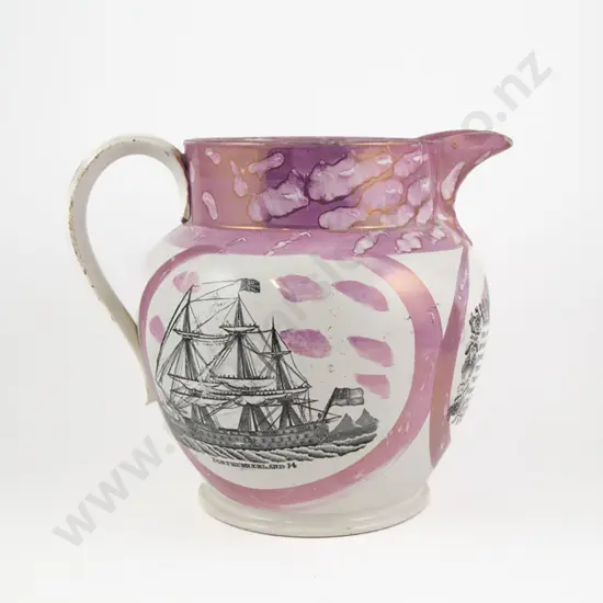 Large C19th Sunderland Lustre Jug