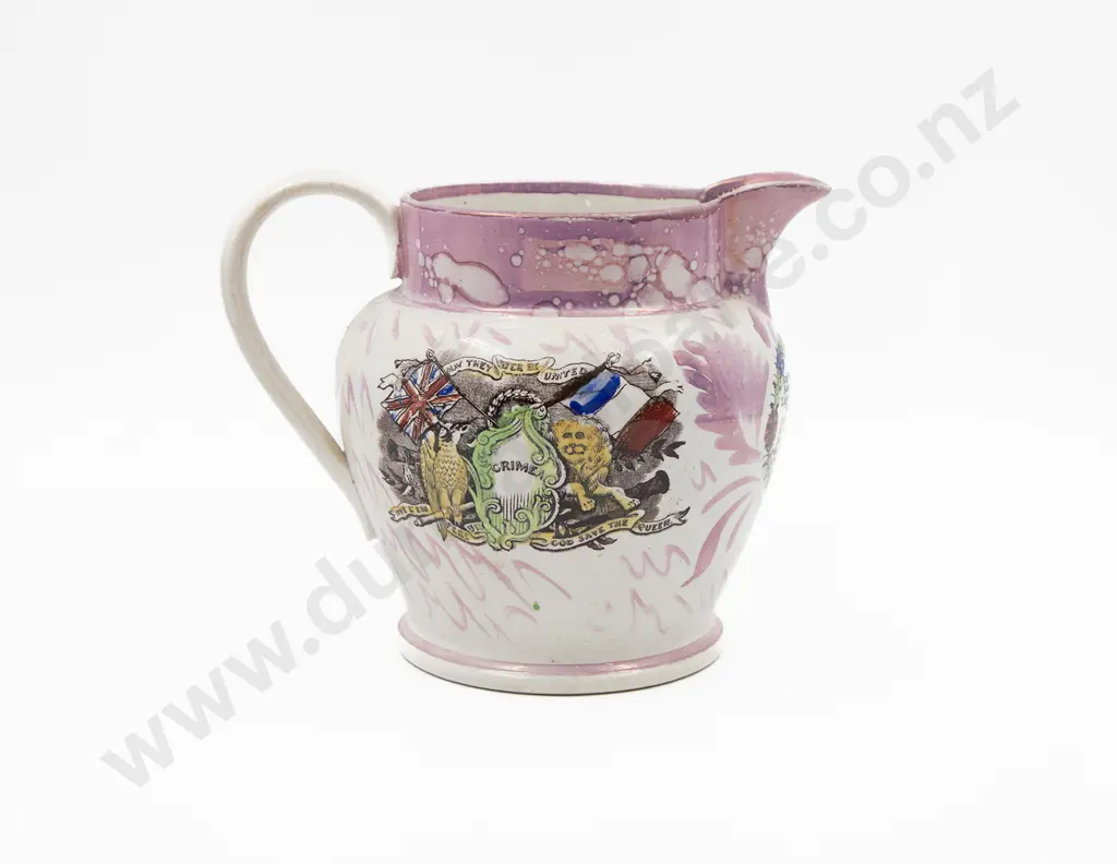 Large Victorian Sunderland Lustre Jug Image 1++