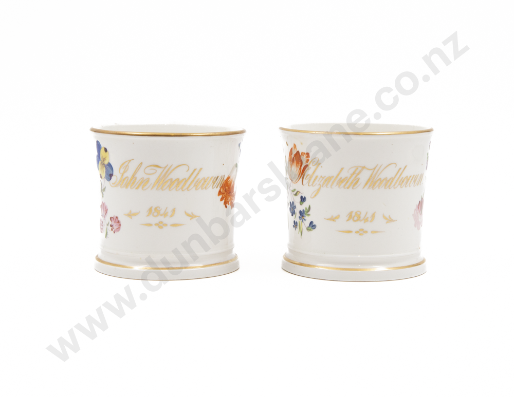 Pair Of Early Vict Hand Painted Marriage Cups Image 1++