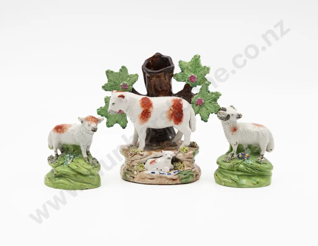 Three Victorian Staffordshire Figure Groups Image 1++