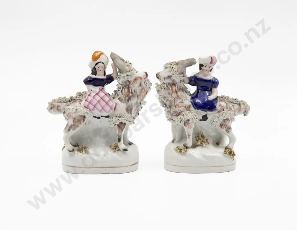 Pair Victorian Staffordshire Figures Image 1++