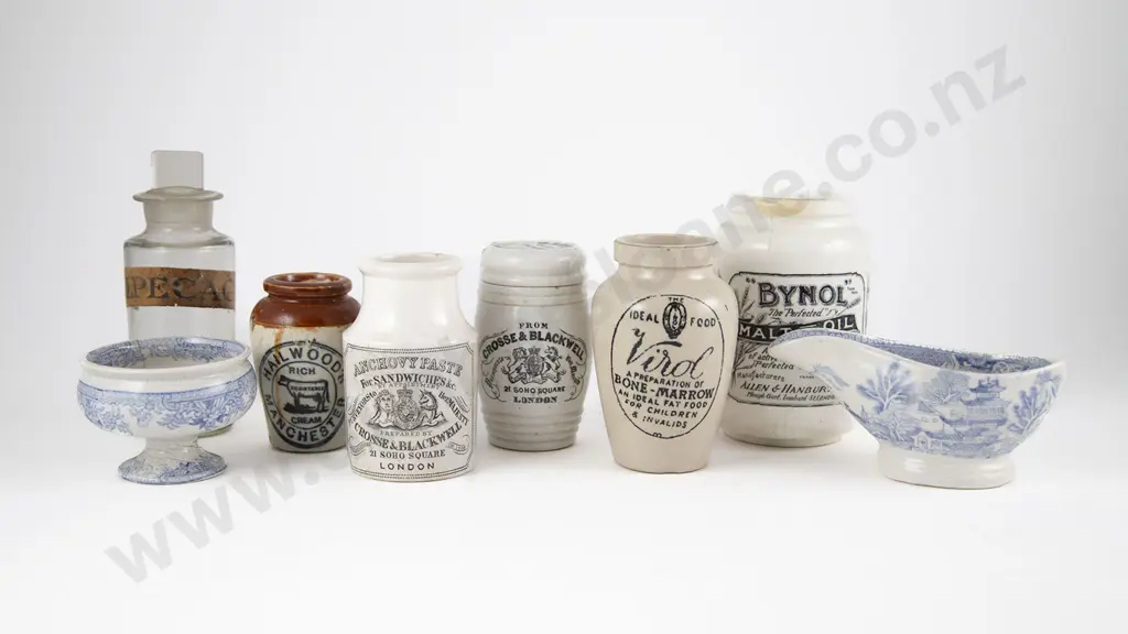 Collection Victorian Stone Ware and Other Paster Jars (8) Image 1++