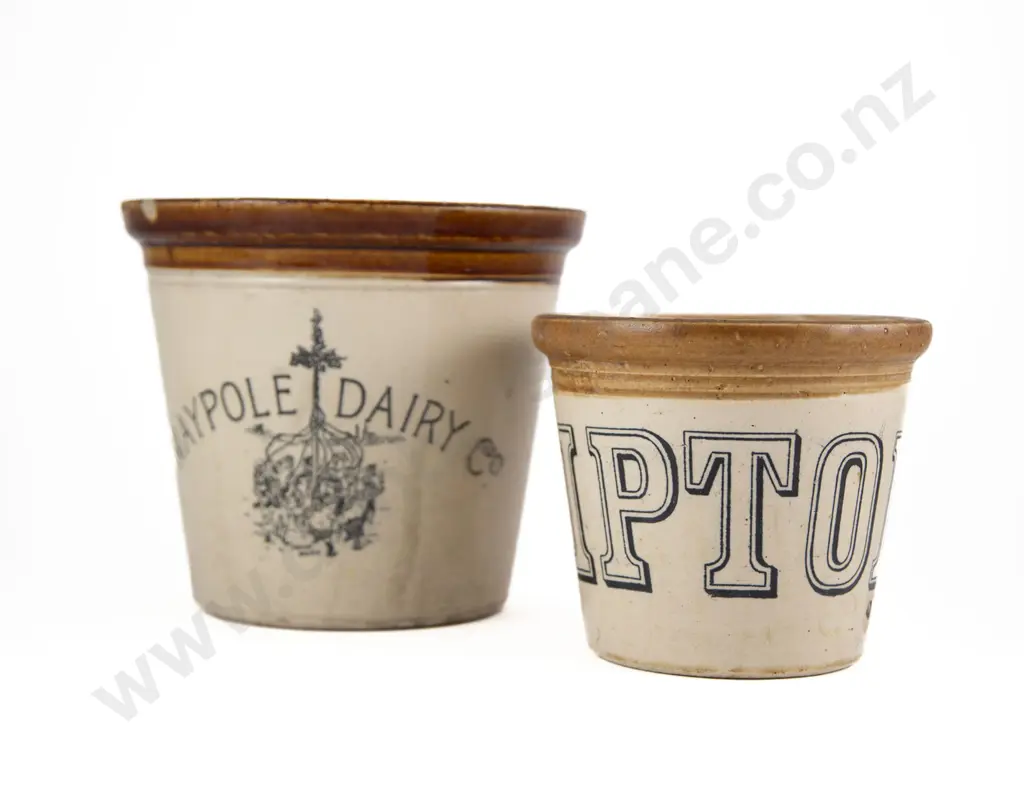 Two Victorian Kitchen Stone Ware Pots Image 1++