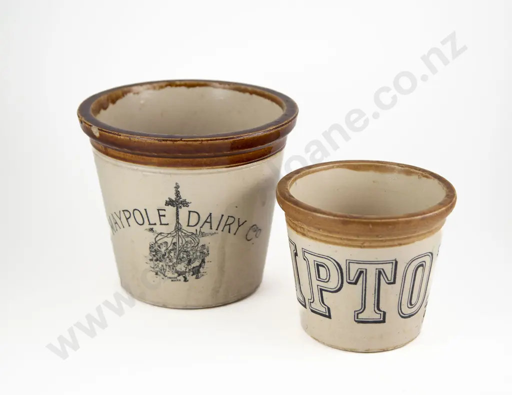 Two Victorian Kitchen Stone Ware Pots Image 1++