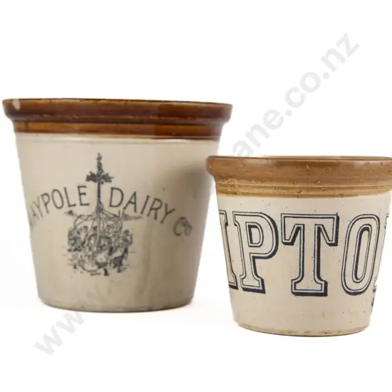 Two Victorian Kitchen Stone Ware Pots