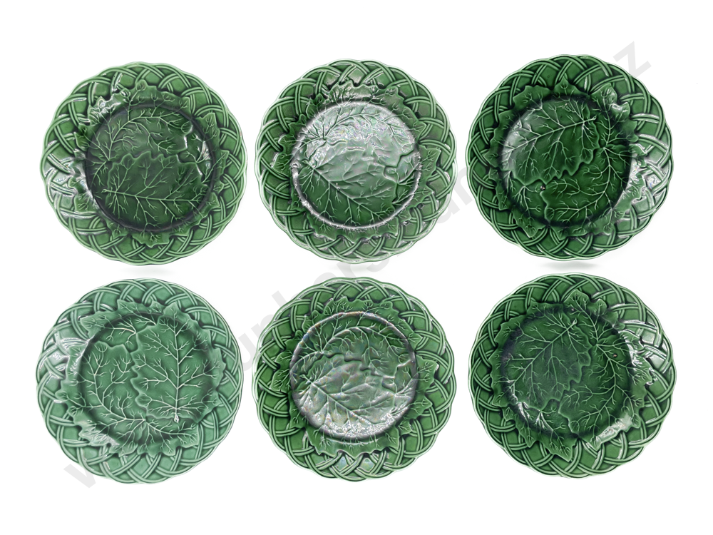 Set Of Six Vict Cabbage Leaf Side Plates Image 1++