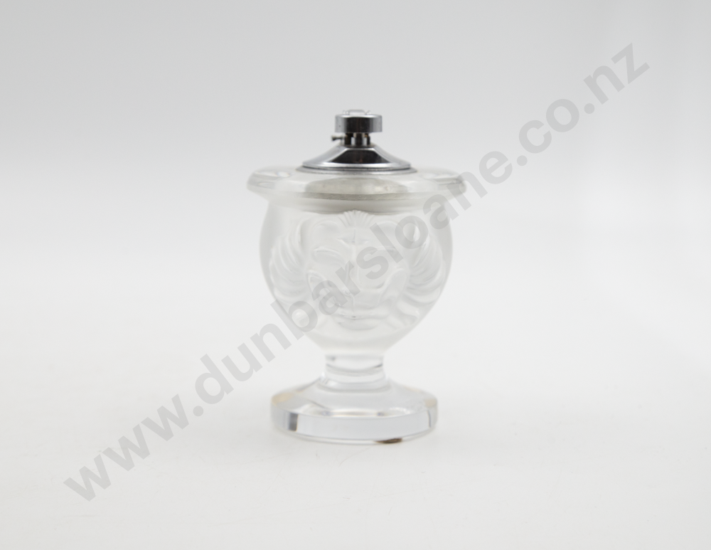Lalique "Tete De Lion" Table Lighter & Matching Ashtray Image 1++