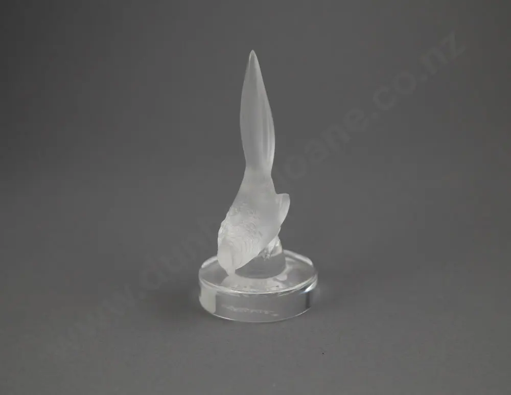Small Lalique Frosted Glass Pheasant Desk Weight Image 1++