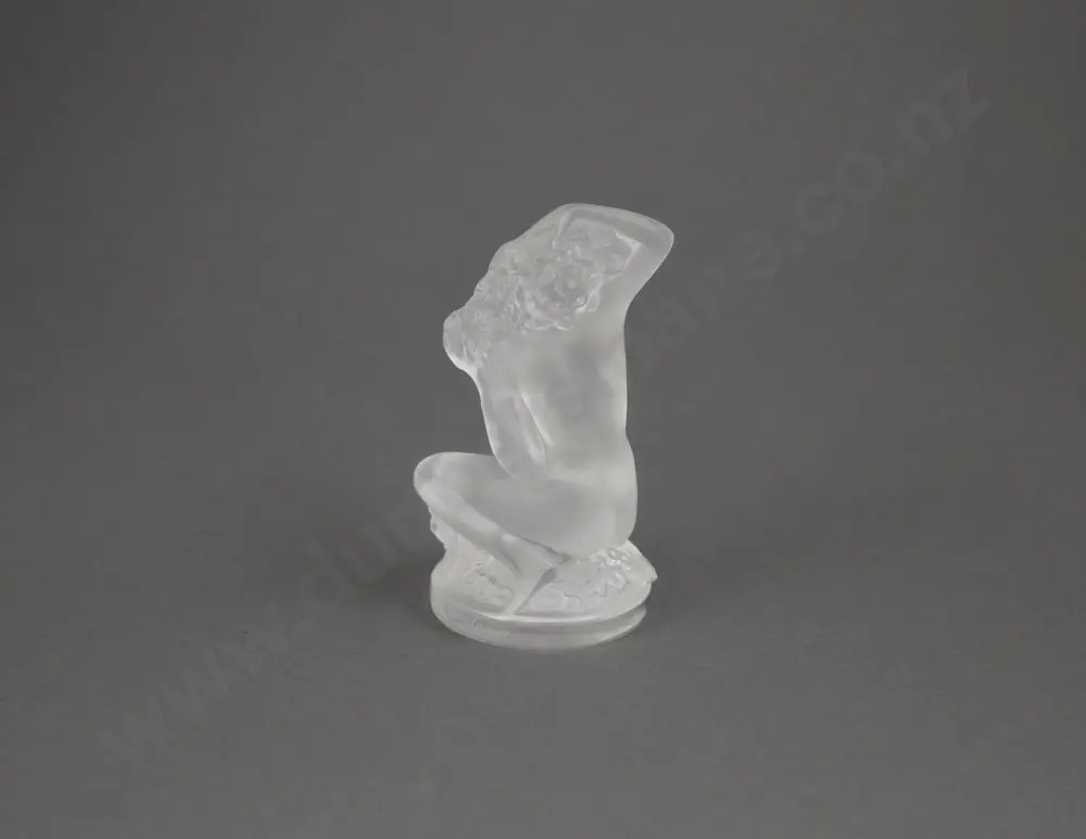 Small Lalique Frosted Glass "Floreal" Nude Desk Weight Image 1++