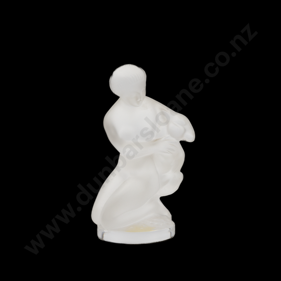 Lalique Frosted Glass Figure Group Of Diana & Fawn
