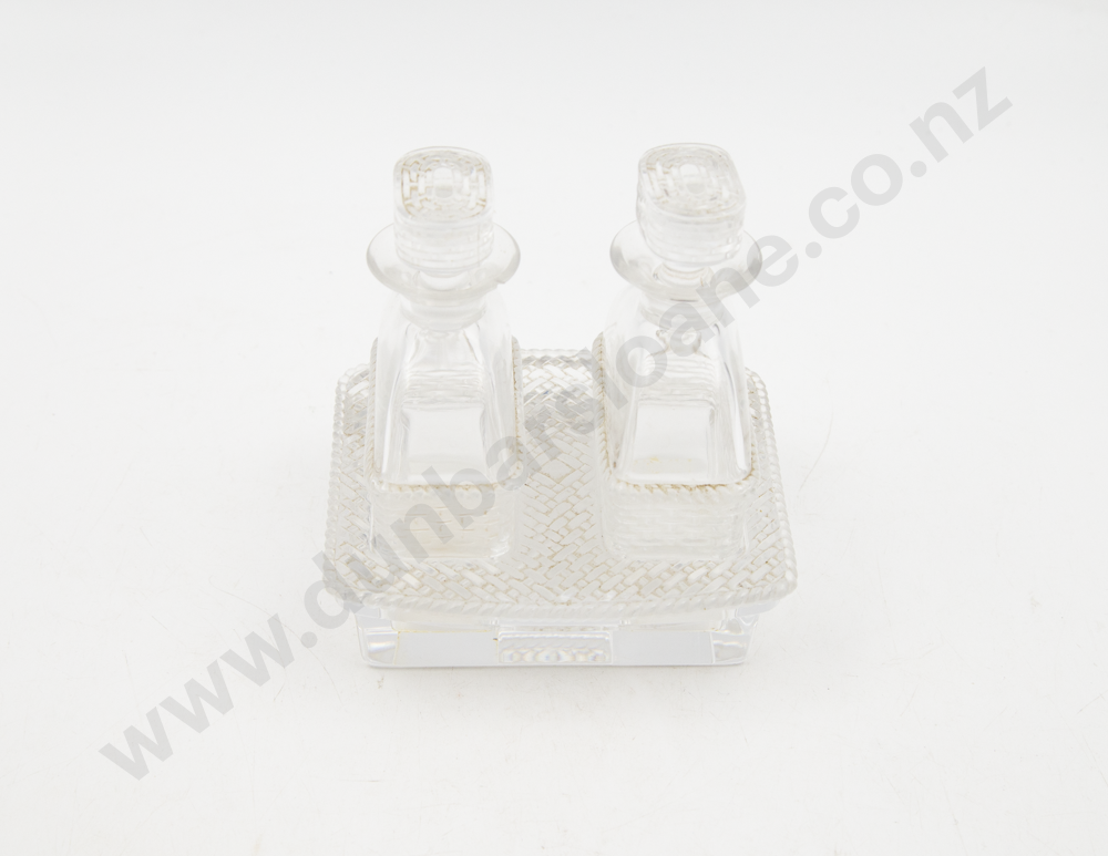 Lalique "Bangkok" Pattern Oil & Vinegar Cruet Set Image 1++