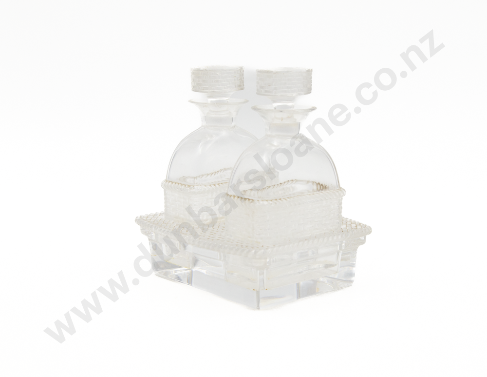 Lalique "Bangkok" Pattern Oil & Vinegar Cruet Set Image 1++