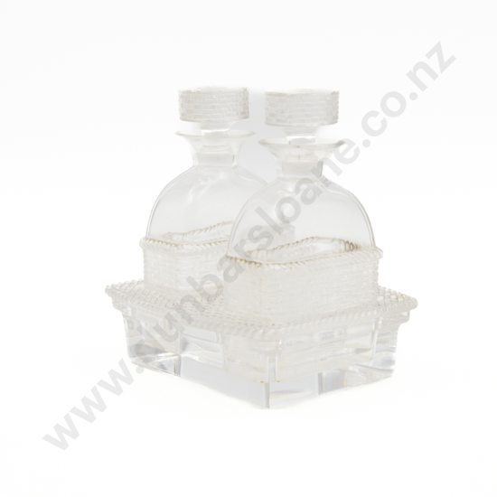 Lalique "Bangkok" Pattern Oil & Vinegar Cruet Set