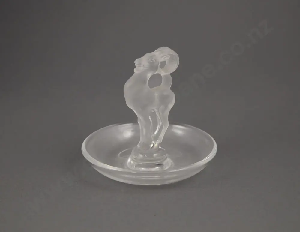 Lalique Frosted Glass Goat Desk Weight Image 1++