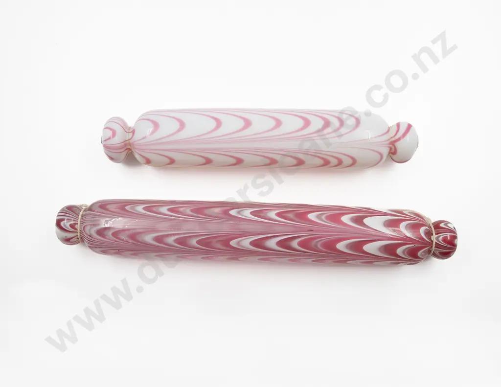 Two Victorian Glass Rolling Pins Image 1++