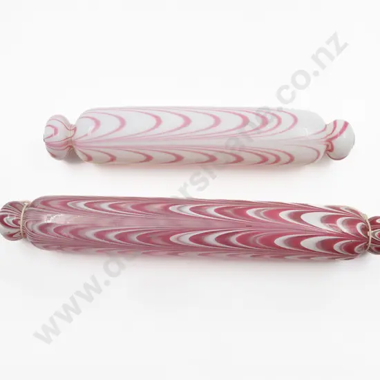 Two Victorian Glass Rolling Pins