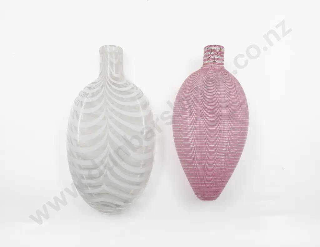 Two Victorian Nailsea Ware Glass Flasks Image 1++