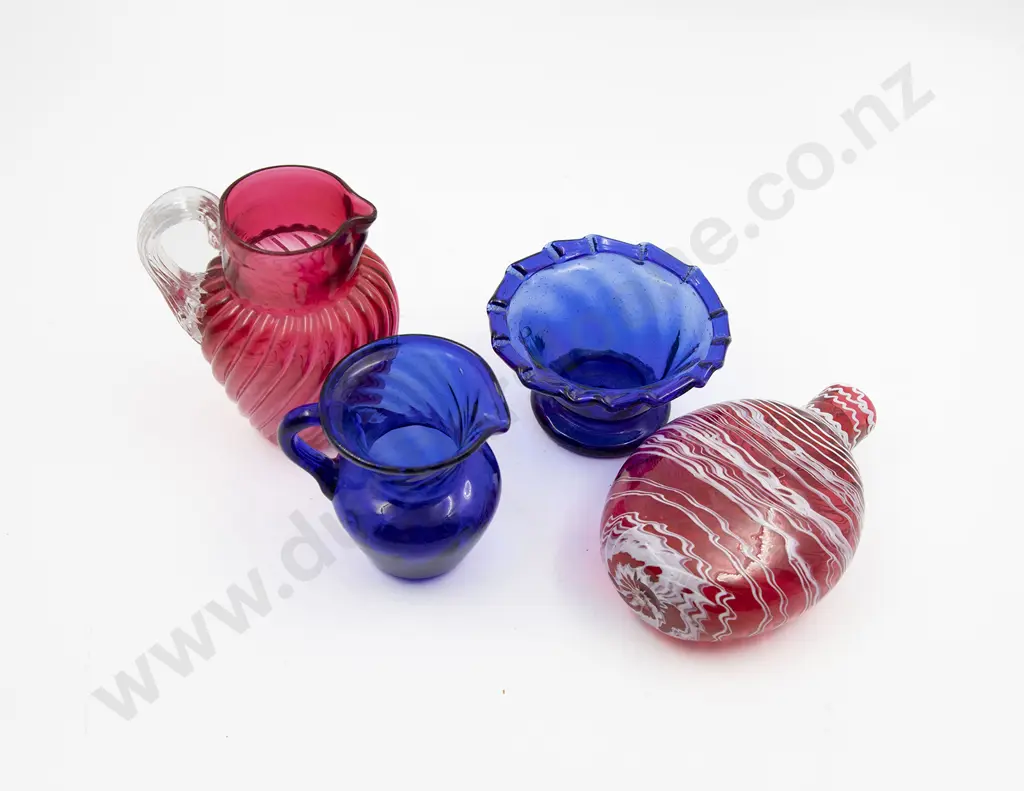 Victorian Nailsea Ware Glass Flask Image 1++