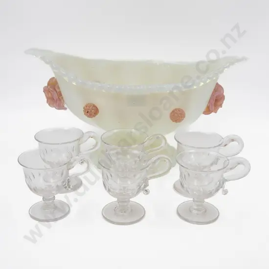 Late Victorian Opalescent Glass Table Bowl