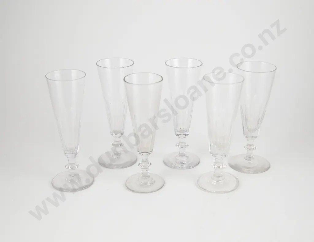 Set Of 6 Georgian Champagne Flutes Image 1++