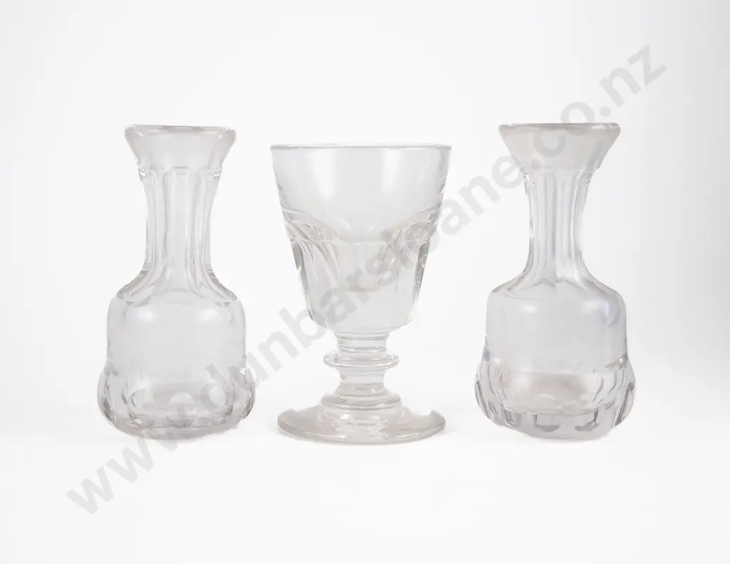 Pair C19th Faceted Glass Toddy Lifters & Toastmasters Glass Image 1++