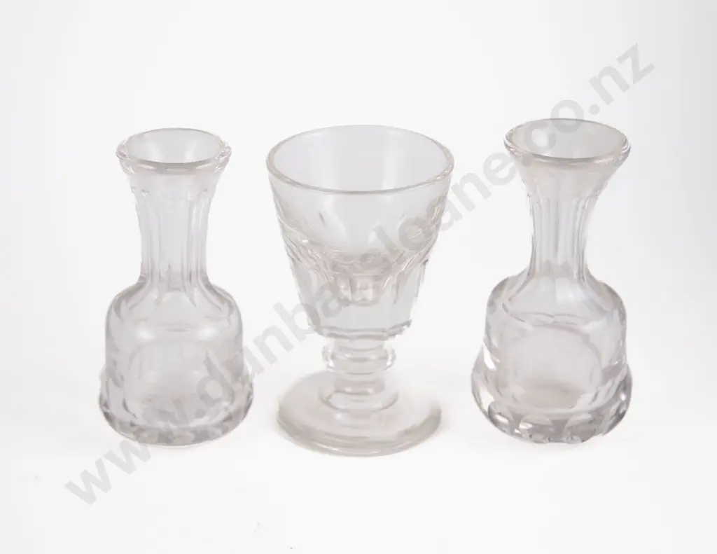 Pair C19th Faceted Glass Toddy Lifters & Toastmasters Glass Image 1++