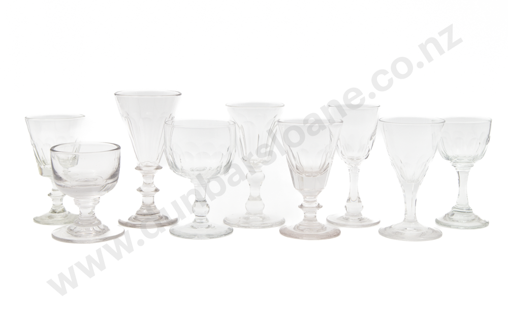 Group Of 9 Vict & Later Drinking Glasses Image 1++
