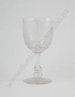Late Vict Finely Engraved Wine Glass Image 1++
