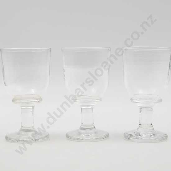 3 Vict Hand Blown Glass Rummers