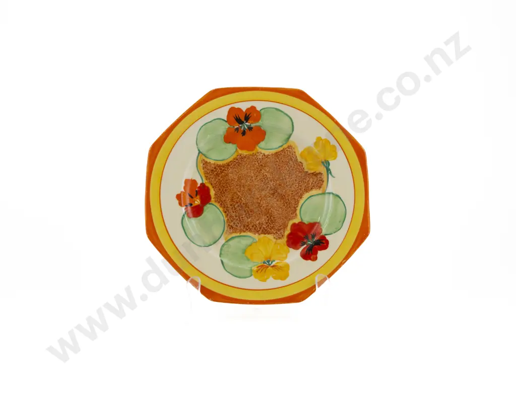 Clarice Cliff Bizarre "Nasturtium" Octagonal Plate Image 1++