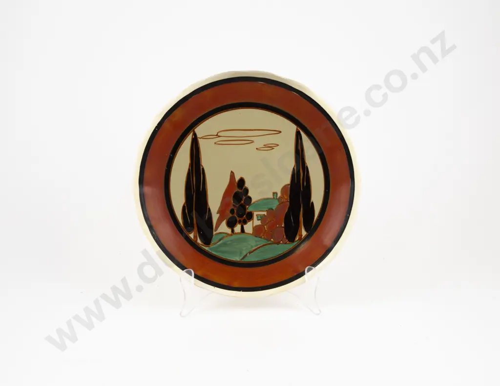 Clarice Cliff Fantasque "Orange Trees & House" Plate Image 1++
