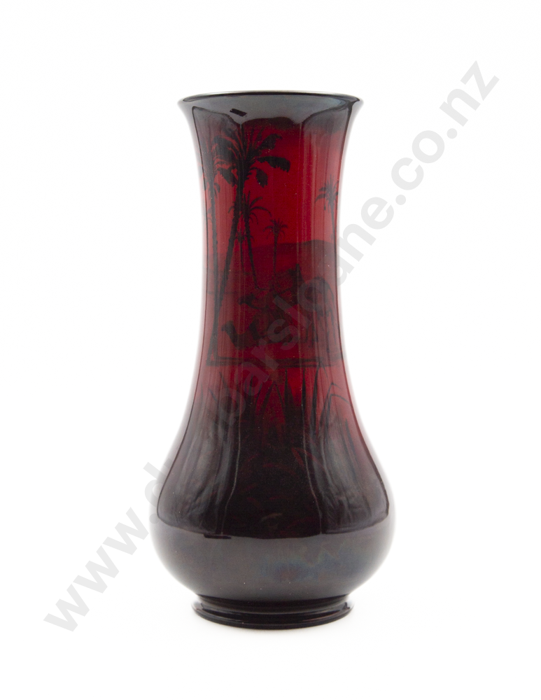 Large Royal Doulton Flambe Arabian Desert Pattern Vase Image 1++