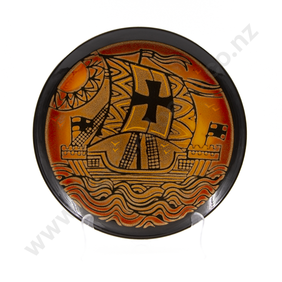 Poole Pottery "Aegean" Galleon Circular Wall Plate