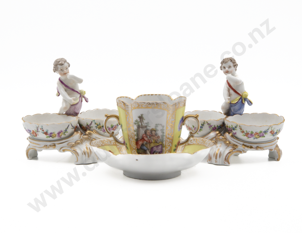 Pair Of C19th Berlin Porcelain Cherub Double Salts Image 1++
