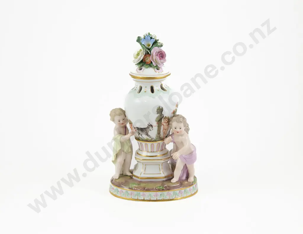 Late C19th Meissen Pot Pourri Vase & Cover Image 1++