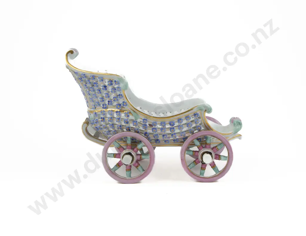 C19th Meissen Wheeled Chariot Image 1++