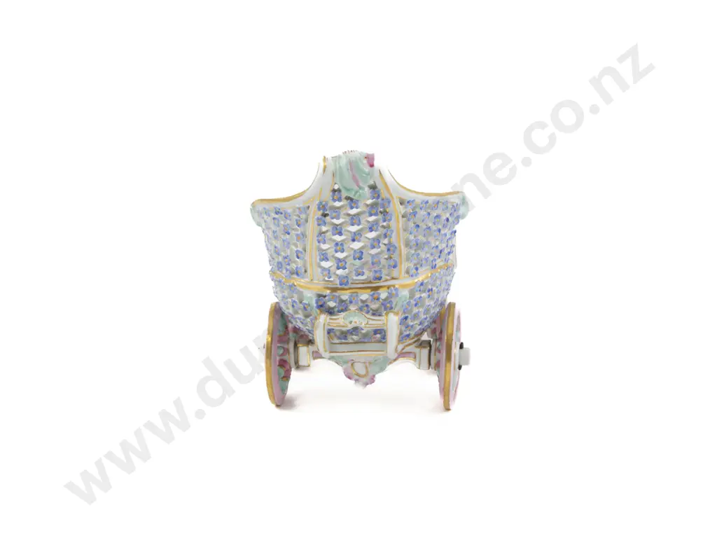 C19th Meissen Wheeled Chariot Image 1++