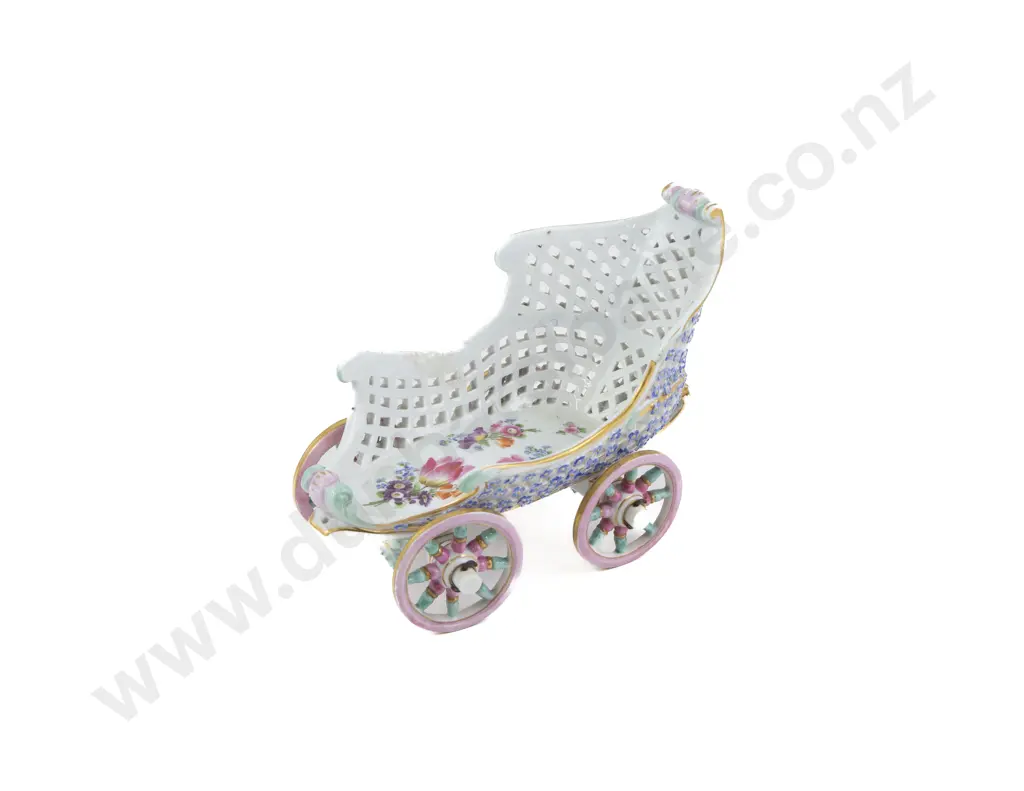 C19th Meissen Wheeled Chariot Image 1++