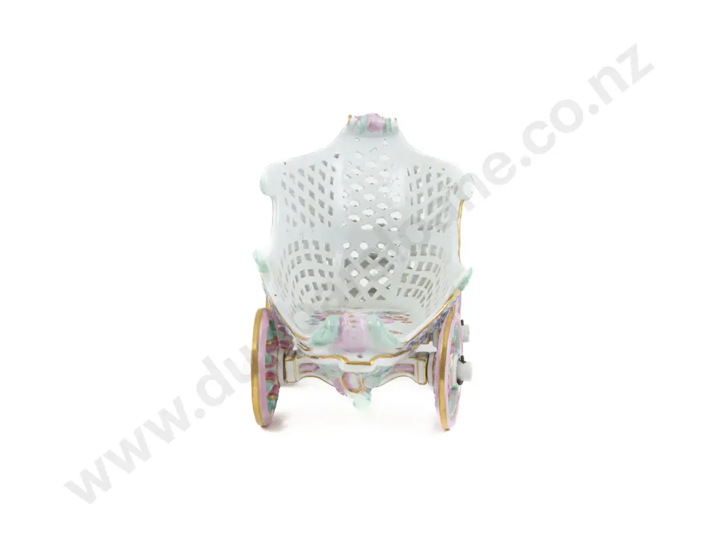 C19th Meissen Wheeled Chariot Image 1++