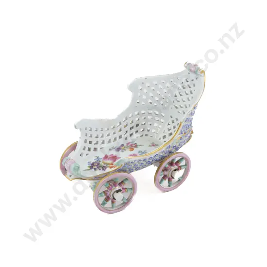 C19th Meissen Wheeled Chariot