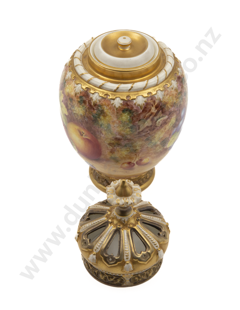 Royal Worcester Hand Painted Pot Pourri Vase & Cover By James freeman Image 1++