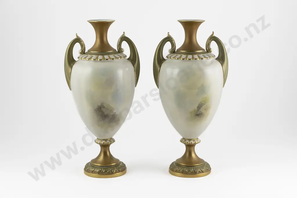 Pair Royal Worcester Specimen Vases Image 1++
