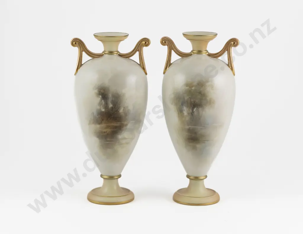 Pair Royal Worcester Specimen Vases Image 1++