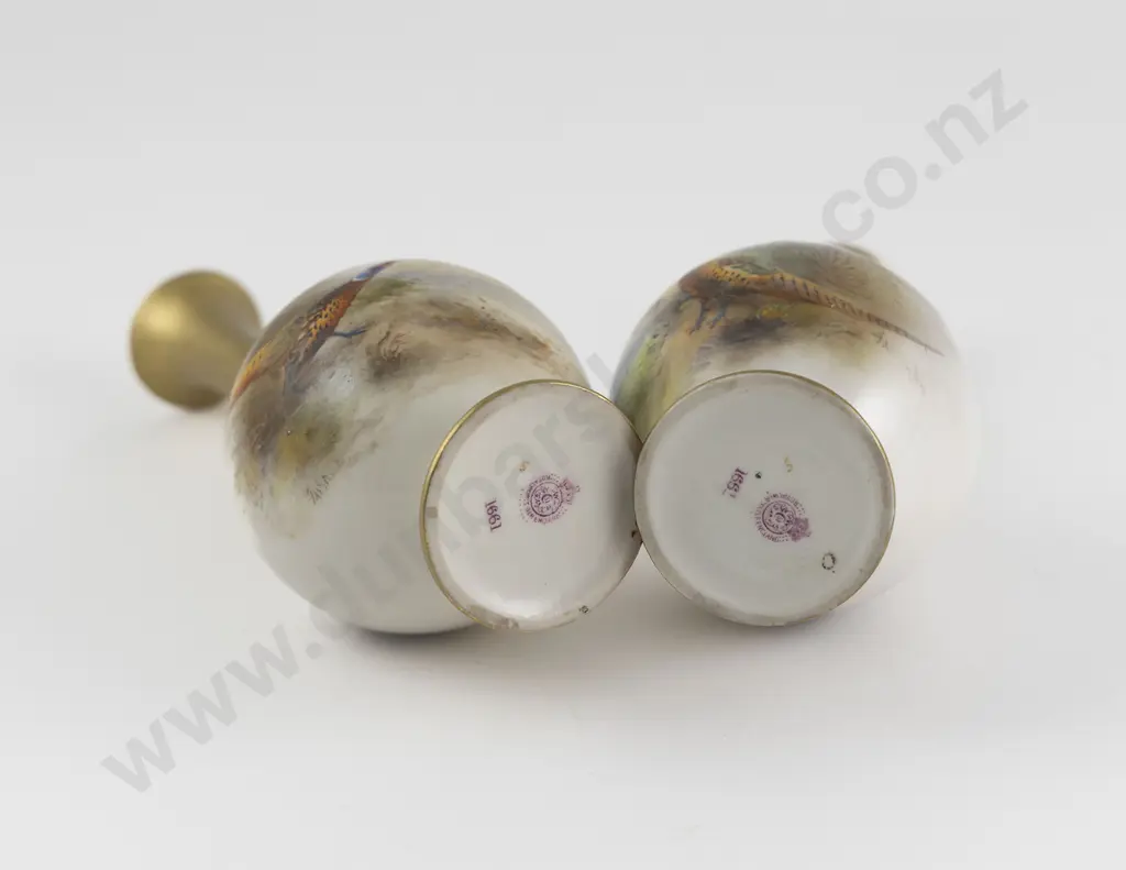 Pair Royal Worcester Specimen Vases Image 1++