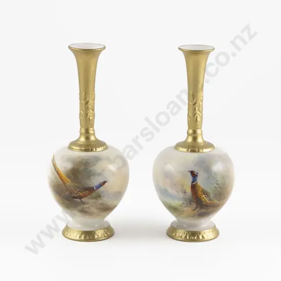 Pair Royal Worcester Specimen Vases