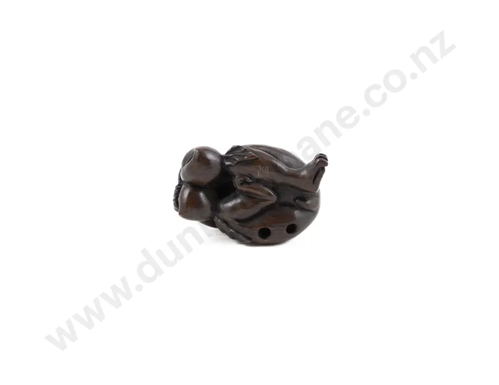 Japanese Hardwood Netsuke Of A Monkey Image 1++