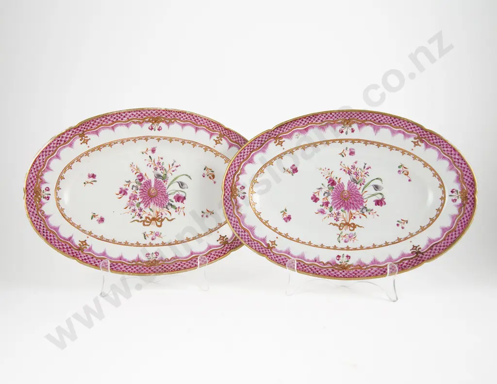 Pair Early C19th Cantonese Exportware Ashets Image 1++