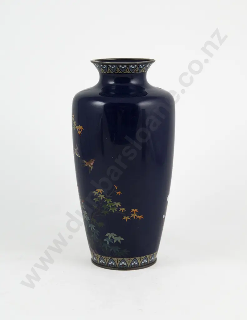 Japanese Meiji Period Cloisonne Vase Image 1++