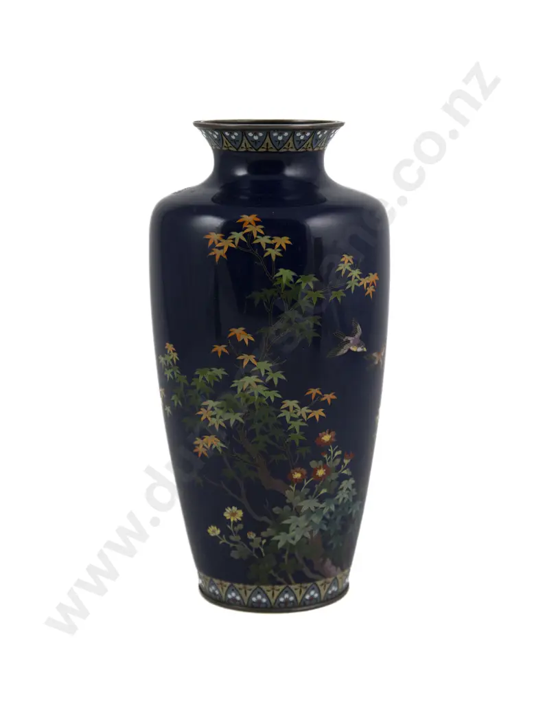 Japanese Meiji Period Cloisonne Vase Image 1++